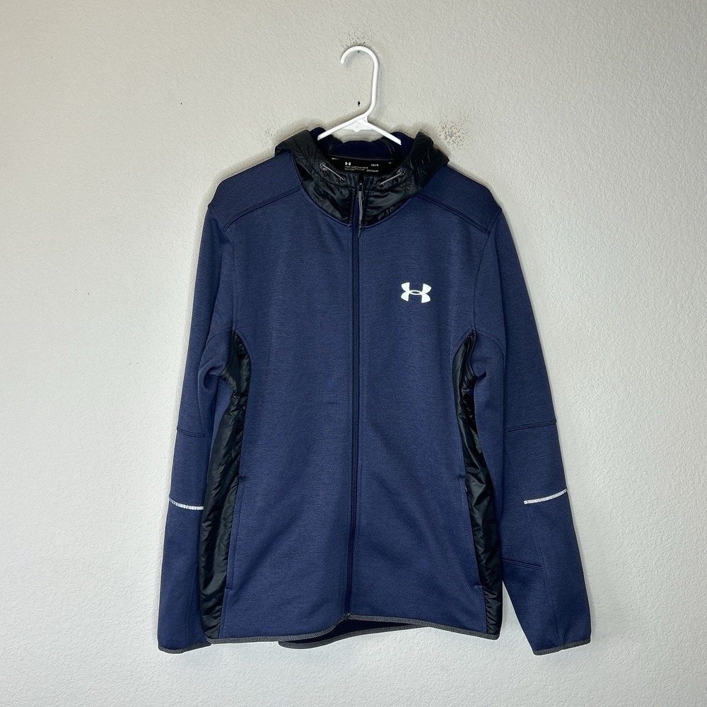 Under Armour Men's UA Storm Swacket Full Zip Hooded Jacket Size L Navy Blue